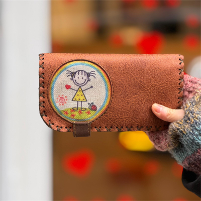 Cin Ayse Figürlü Büyük Cüzdan Etnik Bohem Retro Vintage Style - TABA