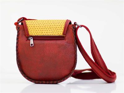 Cin Ayşe Figürlü Çapraz Örgülü Kol Çantası Etnik Bohem Style - Bordo