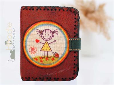 Cin Ayse Figürlü Küçük Cüzdan Etnik Bohem Retro Style - Bordo