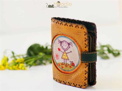 Cin Ayse Figürlü Küçük Cüzdan Etnik Bohem Retro Style - Hardal