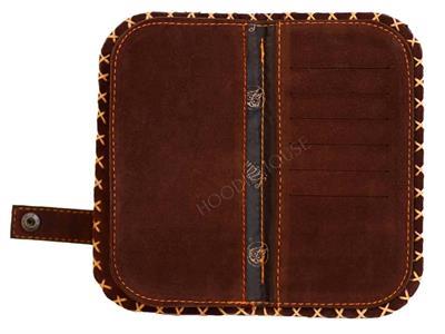Çizgili Fare Desenli Büyük Boy Kadın Cüzdanı Bohem Vintage Retro Tarzı Hediyelik