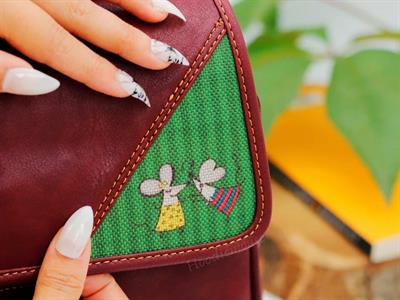Dans Eden Fare Figürlü Business Sırt Çantası Etnik Bohem Style - BORDO