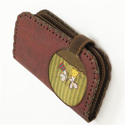 Dans Eden Fare Figürlü Büyük Cüzdan Etnik Bohem Retro Vintage Style  - BORDO