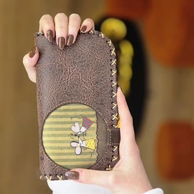 Dans Eden Fare Figürlü Büyük Cüzdan Etnik Bohem Retro Vintage Style  - KAHVE