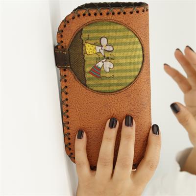 Dans Eden Fare Figürlü Büyük Cüzdan Etnik Bohem Retro Vintage Style  - TABA