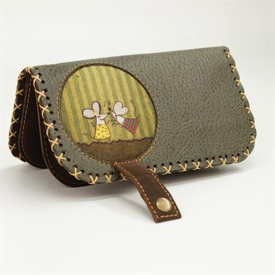 Dans Eden Fare Figürlü Büyük Cüzdan Etnik Bohem Retro Vintage Style  - YESİL