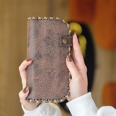 Dans Eden Fare Figürlü Büyük Cüzdan Etnik Bohem Retro Vintage Style  - KAHVE