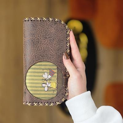 Dans Eden Fare Figürlü Büyük Cüzdan Etnik Bohem Retro Vintage Style  - KAHVE