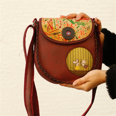 Dans Eden Fare Figürlü Çapraz Örgülü Kol Çantası Etnik Bohem Style - Bordo