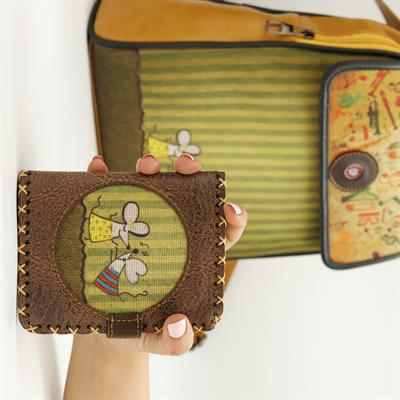 Dans Eden Fare Figürlü Küçük Cüzdan Etnik Bohem Retro Style - Kahverengi
