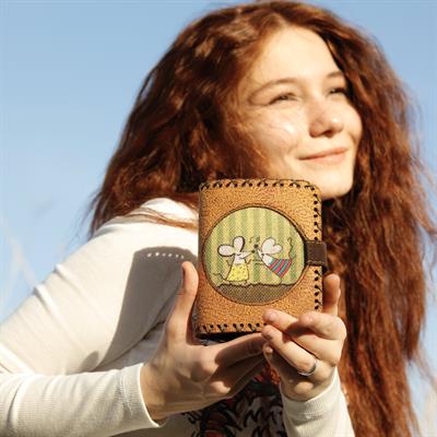 Dans Eden Fare Figürlü Küçük Cüzdan Etnik Bohem Retro Style -Hardal