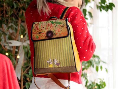 Dans Eden Fareler Figürlü Kapaklı Sırt Çantası Etnik Bohem Style - HARDAL