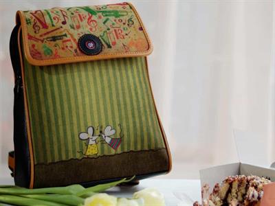 Dans Eden Fareler Figürlü Kapaklı Sırt Çantası Etnik Bohem Style - SİYAH