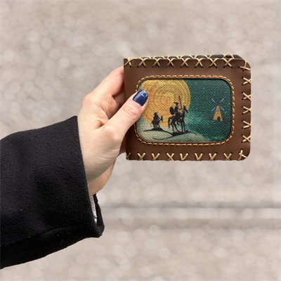 Don Kişot Figürlü Küçük Cüzdan Etnik Bohem Retro Style -TABA