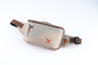 Fare Figürlü Akıllı Organizer Bel Çantası | Hardal Sarısı Çok Bölmeli Unisex Pasaport & Kartlık Bölmeli Çapraz Göğüs Çantası