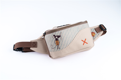 Fare Figürlü Akıllı Organizer Bel Çantası | Hardal Sarısı Çok Bölmeli Unisex Pasaport & Kartlık Bölmeli Çapraz Göğüs Çantası