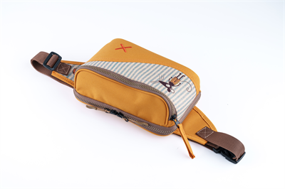 Fare Figürlü Akıllı Organizer Bel Çantası | Hardal Sarısı Çok Bölmeli Unisex Pasaport & Kartlık Bölmeli Çapraz Göğüs Çantası