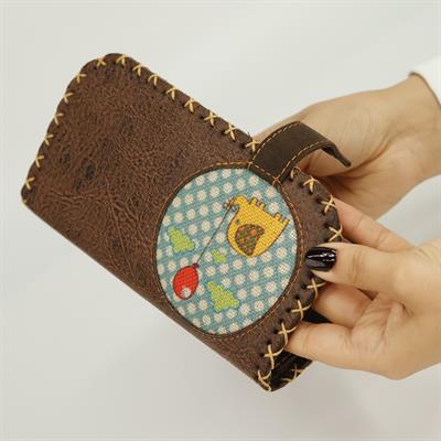 Fil Figürlü Büyük Cüzdan Etnik Bohem Retro Vintage Style  - KAHVERENGİ