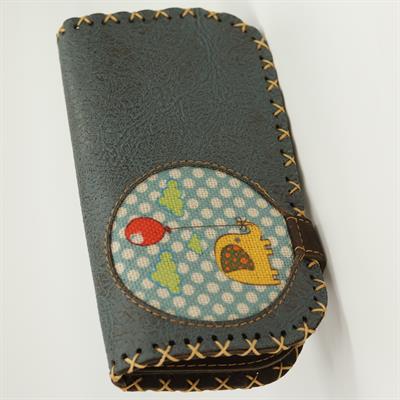 Fil Figürlü Büyük Cüzdan Etnik Bohem Retro Vintage Style  - PETROL