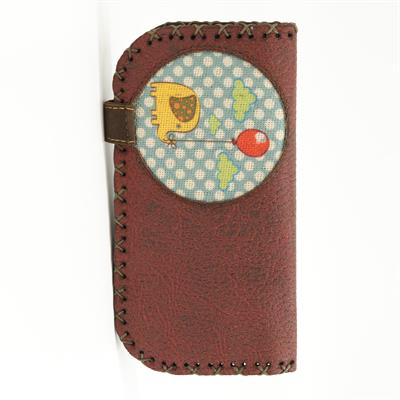 Fil Figürlü Büyük Cüzdan Etnik Bohem Retro Vintage Style  - BORDO