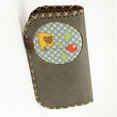 Fil Figürlü Büyük Cüzdan Etnik Bohem Retro Vintage Style  - YESİL