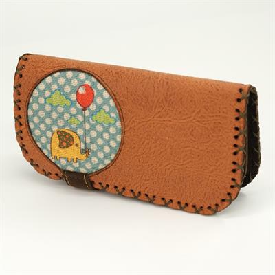 Fil Figürlü Büyük Cüzdan Etnik Bohem Retro Vintage Style  - TABA