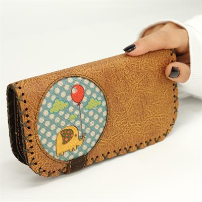 Fil Figürlü Büyük Cüzdan Etnik Bohem Retro Vintage Style  - HARDAL