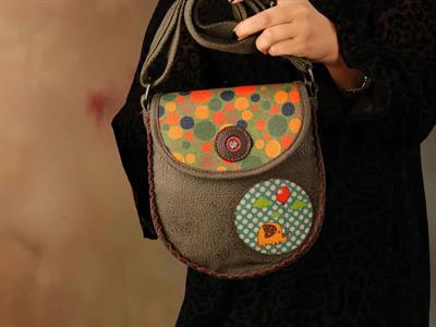 Fil Figürlü Çapraz Örgülü Kol Çantası Etnik Bohem Style - Yesil