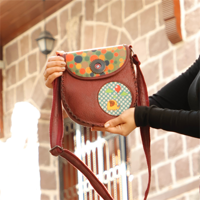 Fil Figürlü Çapraz Örgülü Kol Çantası Etnik Bohem Style - Bordo