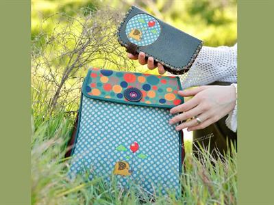 Fil Figürlü Kapaklı Sırt Çantası Bordo, Cüzdan Yesil Etnik Bohem Style Kombin