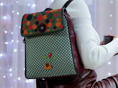 Fil Figürlü Kapaklı Sırt Çantası Etnik Bohem Style - BORDO