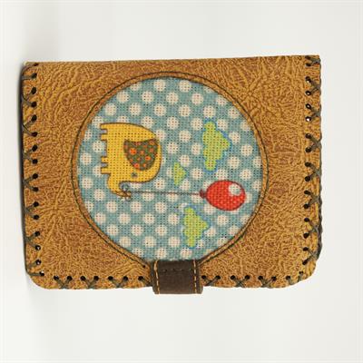 Fil Figürlü Küçük Cüzdan Etnik Bohem Retro Style -  Hardal