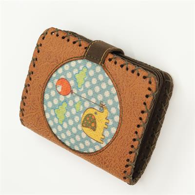 Fil Figürlü Küçük Cüzdan Etnik Bohem Retro Style - Taba