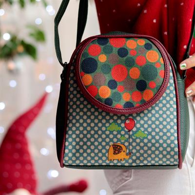 Fil Figürlü Küçük Postacı Omuz Çantası Etnik Bohem Style - Yesil