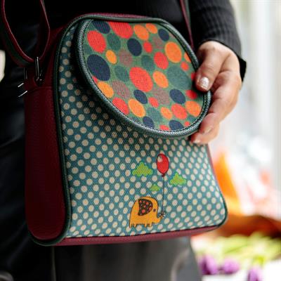 Fil Figürlü Küçük Postacı Omuz Çantası Etnik Bohem Style - Bordo