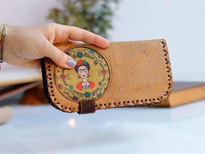 Frida Figürlü Büyük Cüzdan Etnik Bohem Retro Vintage Style - HARDAL