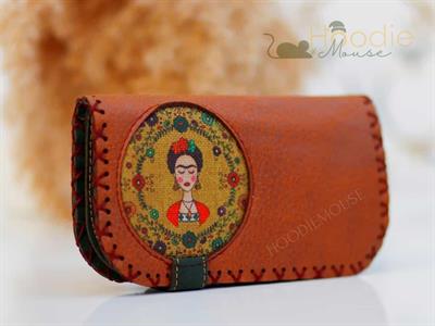 Frida Figürlü Büyük Cüzdan Etnik Bohem Retro Vintage Style  - TABA