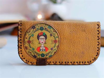 Frida Figürlü Büyük Cüzdan Etnik Bohem Retro Vintage Style - HARDAL