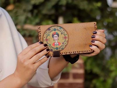 Frida Figürlü Büyük Cüzdan Etnik Bohem Retro Vintage Style - HARDAL