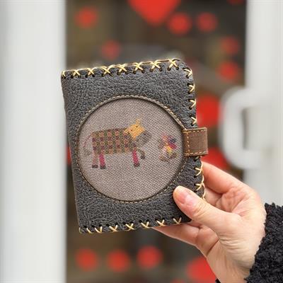 Inek Figürlü Küçük Cüzdan Etnik Bohem Retro Style  - ANTRASİT
