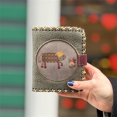 Inek Figürlü Küçük Cüzdan Etnik Bohem Retro Style  - YEŞİL