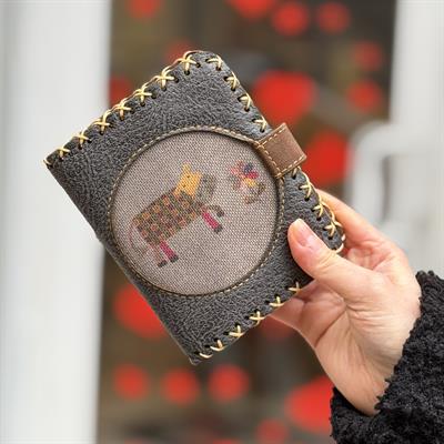 Inek Figürlü Küçük Cüzdan Etnik Bohem Retro Style  - ANTRASİT