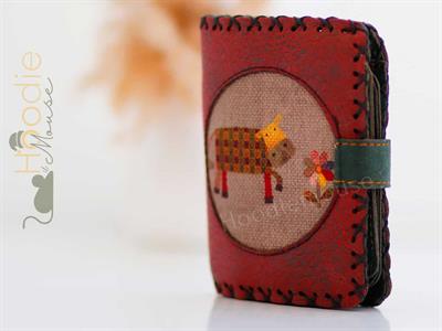 Inek Figürlü Küçük Cüzdan Etnik Bohem Retro Style  - Bordo