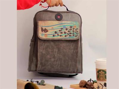 Karabalık  Figürlü Unisex Canta Hem Sırt Hem Capraz Hem Elde Etnik Bohem Style - GRİ