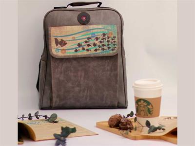 Karabalık  Figürlü Unisex Canta Hem Sırt Hem Capraz Hem Elde Etnik Bohem Style - GRİ