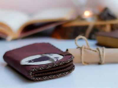 Karamık Figürlü Büyük Cüzdan Etnik Bohem Retro Vintage Style  - BORDO
