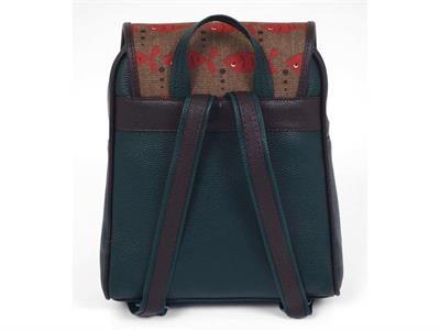 Karamık Figürlü Kapaklı Sırt Çantası Etnik and Bohem Style - YESİL