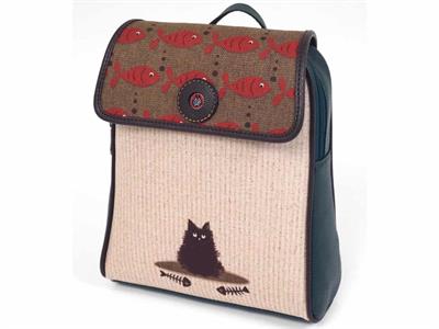 Karamık Figürlü Kapaklı Sırt Çantası Etnik and Bohem Style - YESİL