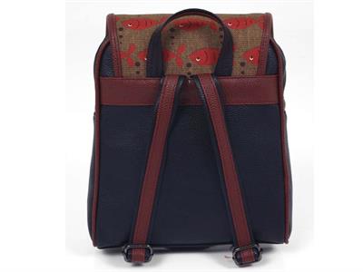 Karamık Figürlü Kapaklı Sırt Çantası Etnik Bohem Style - SİYAH