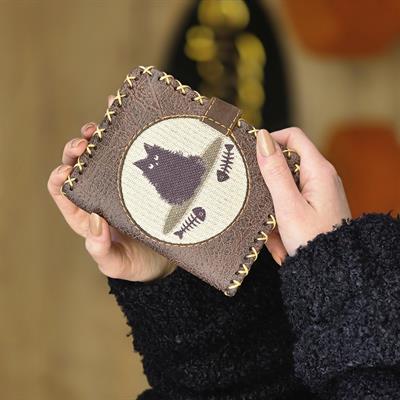 Karamık Figürlü Küçük Cüzdan Etnik Bohem Retro Style - Kahve